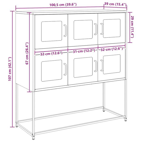 vidaXL Ντουλάπι Ροζ 100,5x39x107 εκ. από Χάλυβα Ψυχρής Έλασης