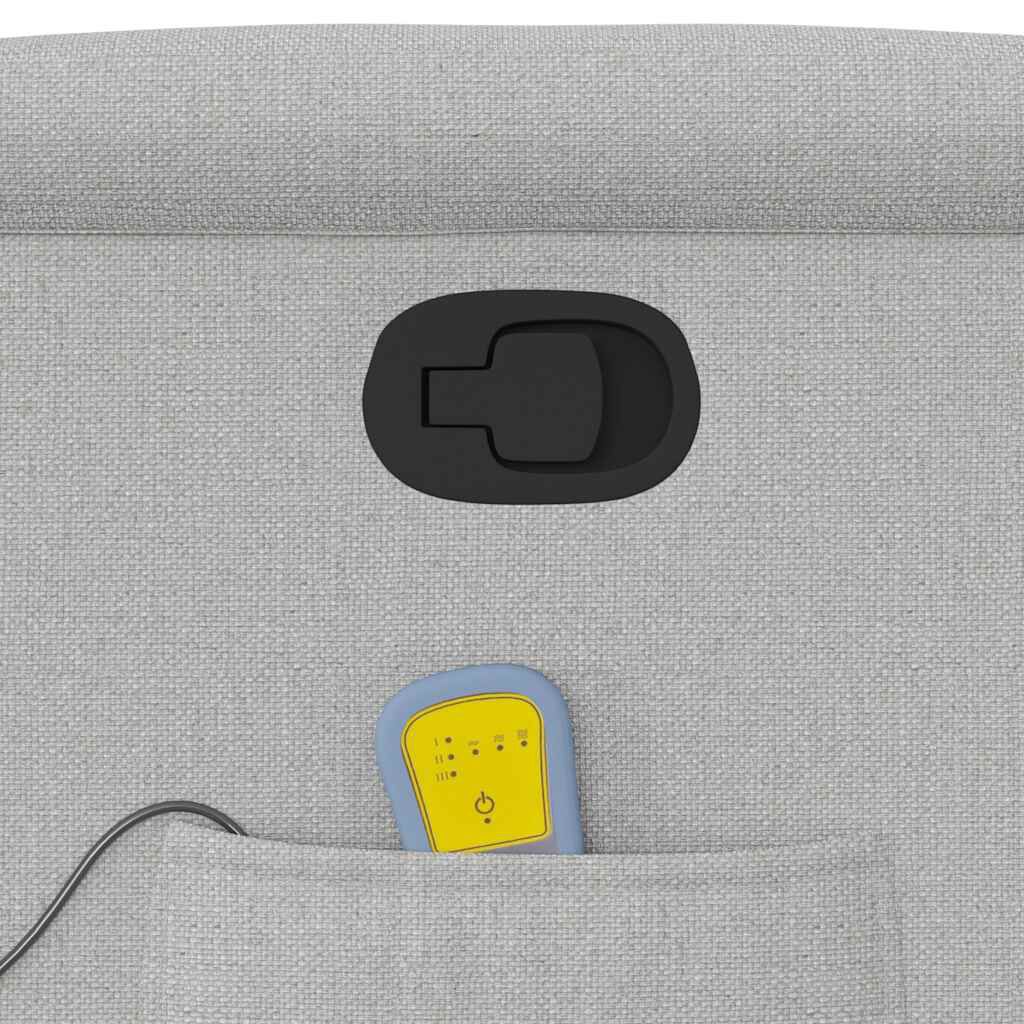 vidaXL καρέκλα ανάκλισης μασάζ Cloud Grey Fabric