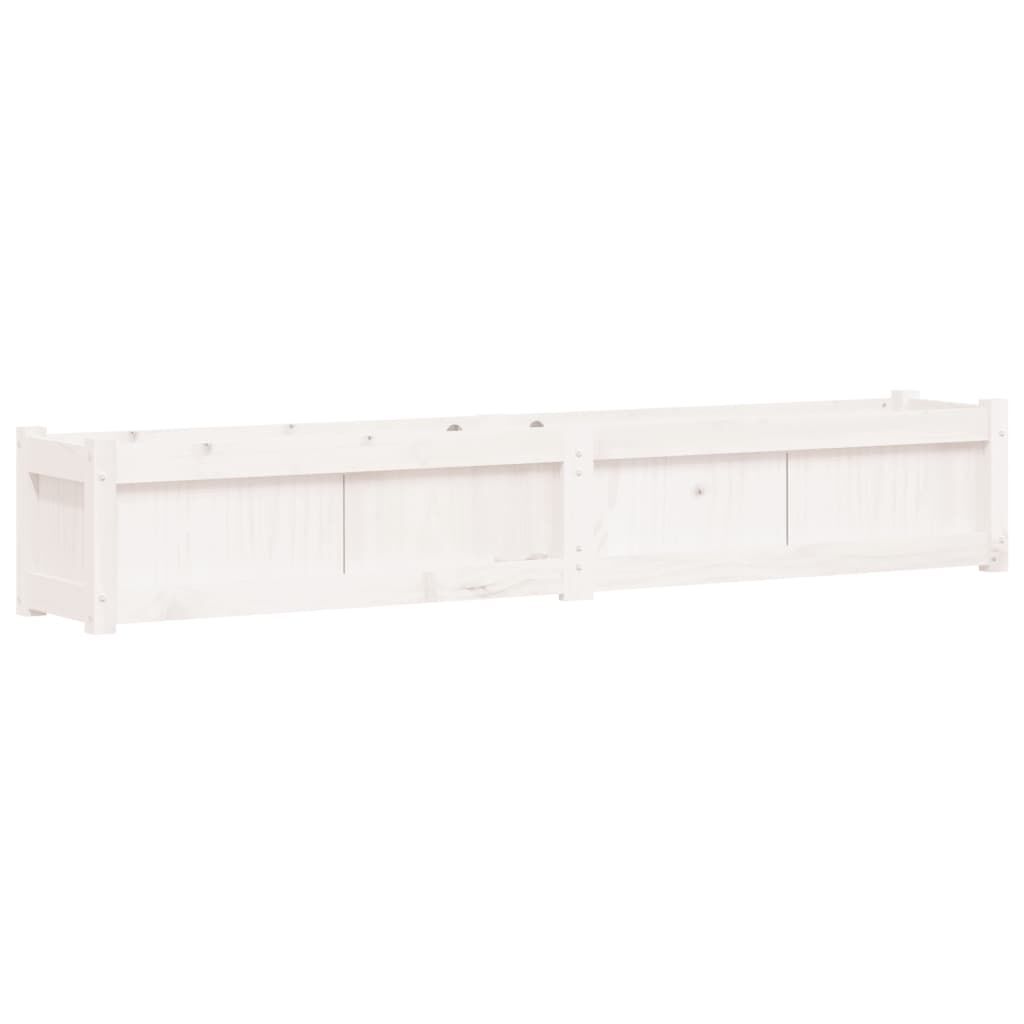 vidaXL Ζαρντινιέρα Λευκή 180 x 31 x 31 εκ. από Μασίφ Ξύλο Πεύκου