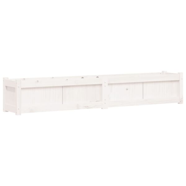 vidaXL Ζαρντινιέρα Λευκή 180 x 31 x 31 εκ. από Μασίφ Ξύλο Πεύκου