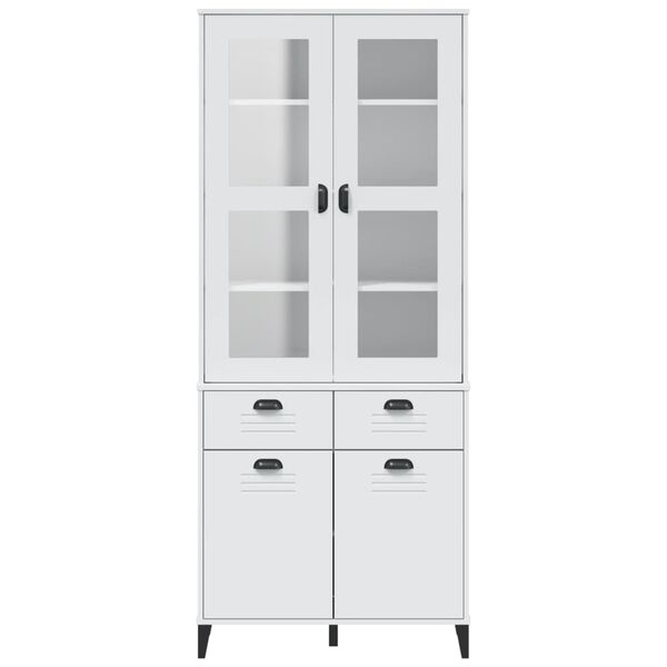 vidaXL Ντουλάπι Ψηλό VIKEN Λευκός 80x40x190 εκ. από Μασίφ Ξύλο Πεύκου