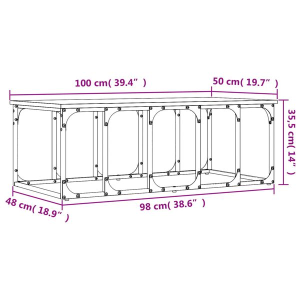 vidaXL Τραπεζάκι Σαλονιού Γκρι Sonoma 100x50x35,5 εκ. Επεξεργ. Ξύλο