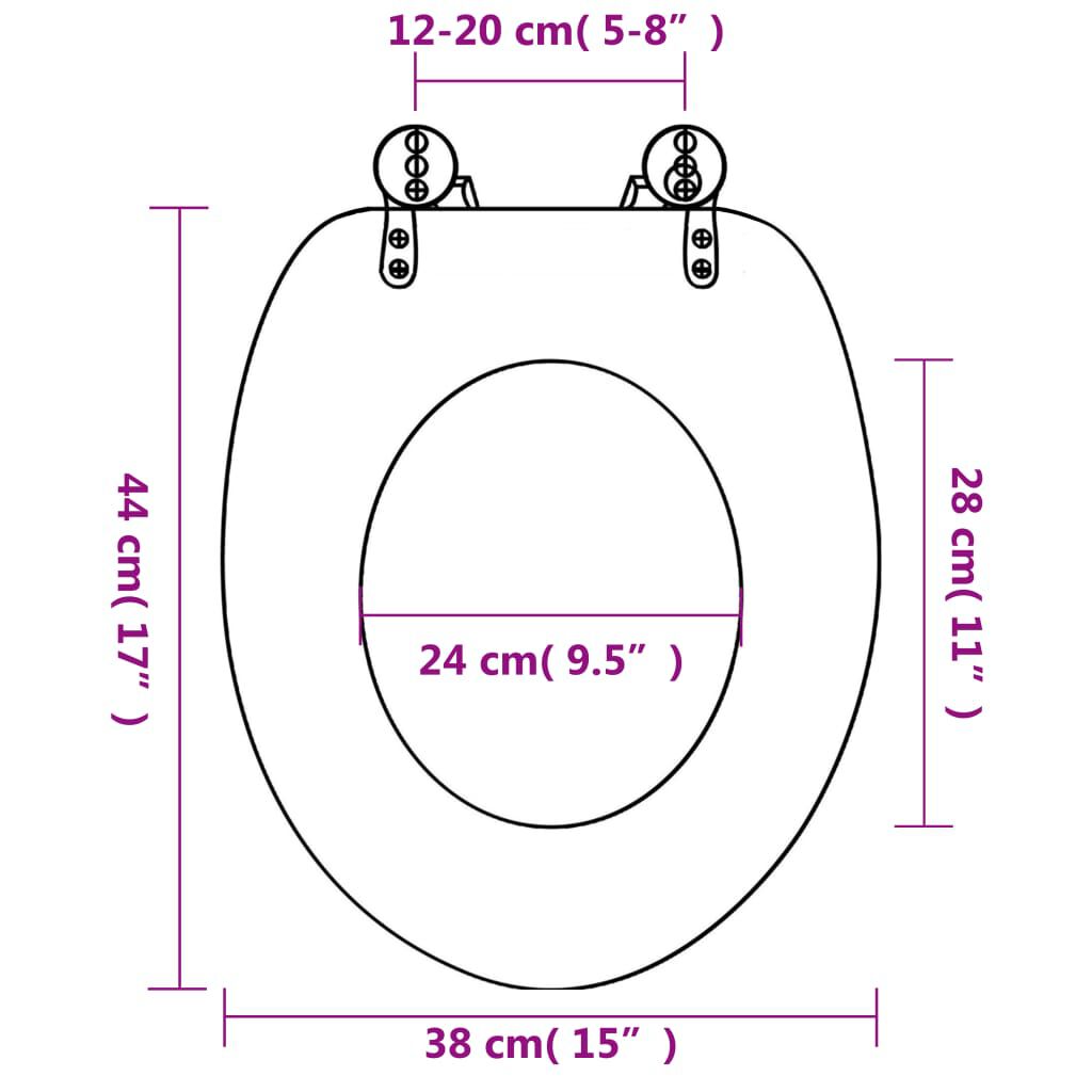 vidaXL Καλύμματα Λεκάνης Soft Close 2 τεμ. Σχέδιο Αστερίες από MDF