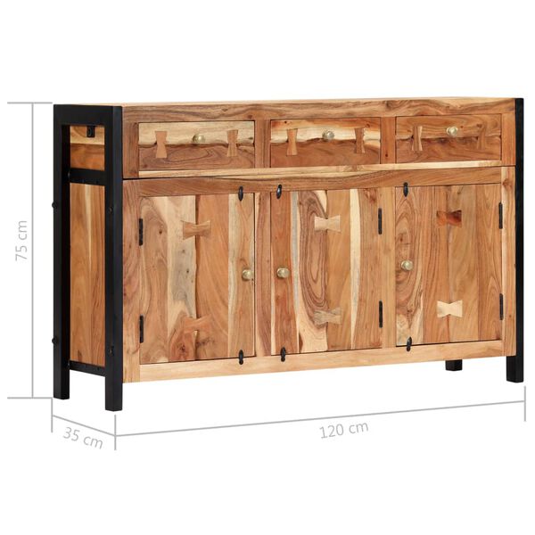 vidaXL Μπουφές 120 x 35 x 75 εκ. από Μασίφ Ξύλο Ακακίας
