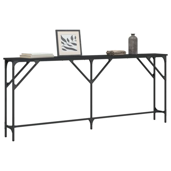 vidaXL Τραπέζι Κονσόλα Μαύρο 180 x 23 x 75 εκ. από Επεξεργασμένο Ξύλο
