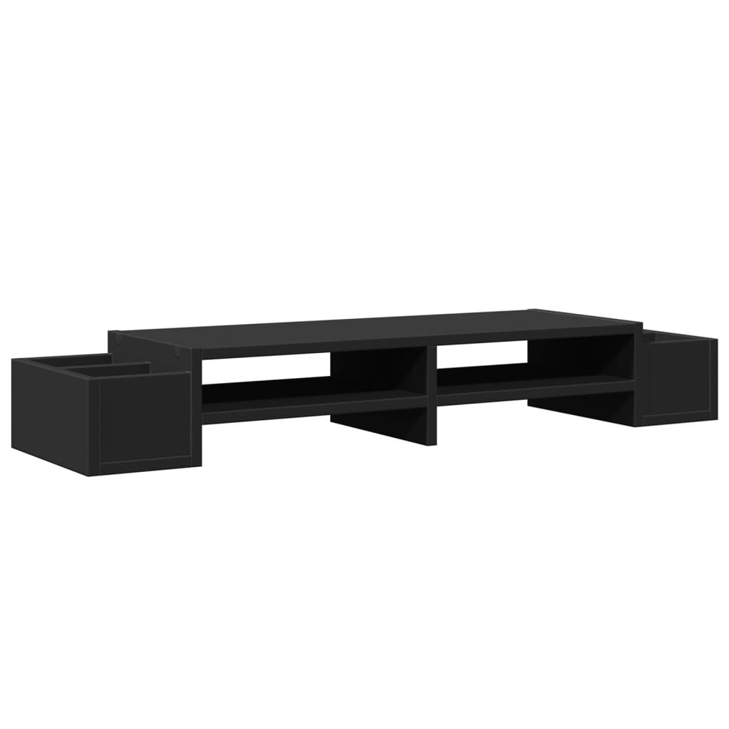vidaXL Βάση Οθόνης με Αποθ. Μαύρο 100x27x15 εκ. από Επεξεργ. Ξύλο