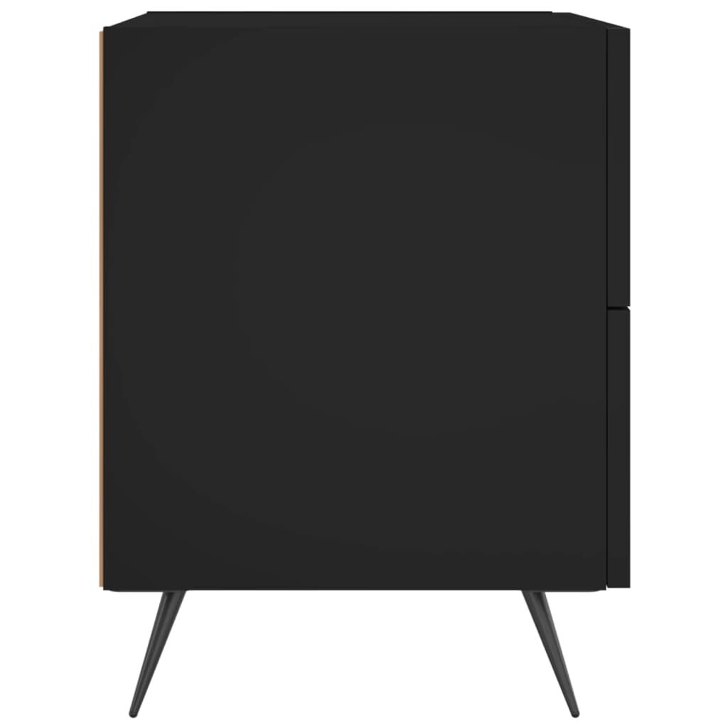 vidaXL Κομοδίνα 2 τεμ. Μαύρα 40 x 35 x 47,5 εκ. από Επεξεργασμένο Ξύλο
