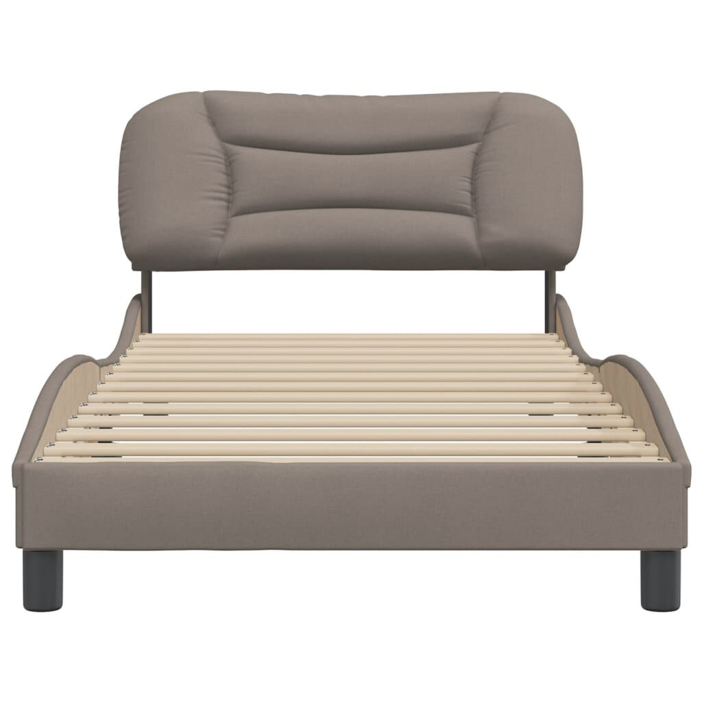 vidaXL Σκελετός Κρεβατιού Χωρίς Στρώμα Taupe 100 x 200 εκ. Υφασμάτινο