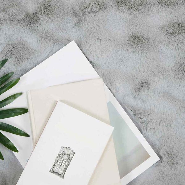 vidaXL Ψεύτικη κουβέρτα από κουνέλι 4 pcs Γκρι 150 x 220 cm