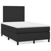 vidaXL Κρεβάτι Boxspring με Στρώμα Μαύρο 120x190εκ.από Συνθετικό Δέρμα