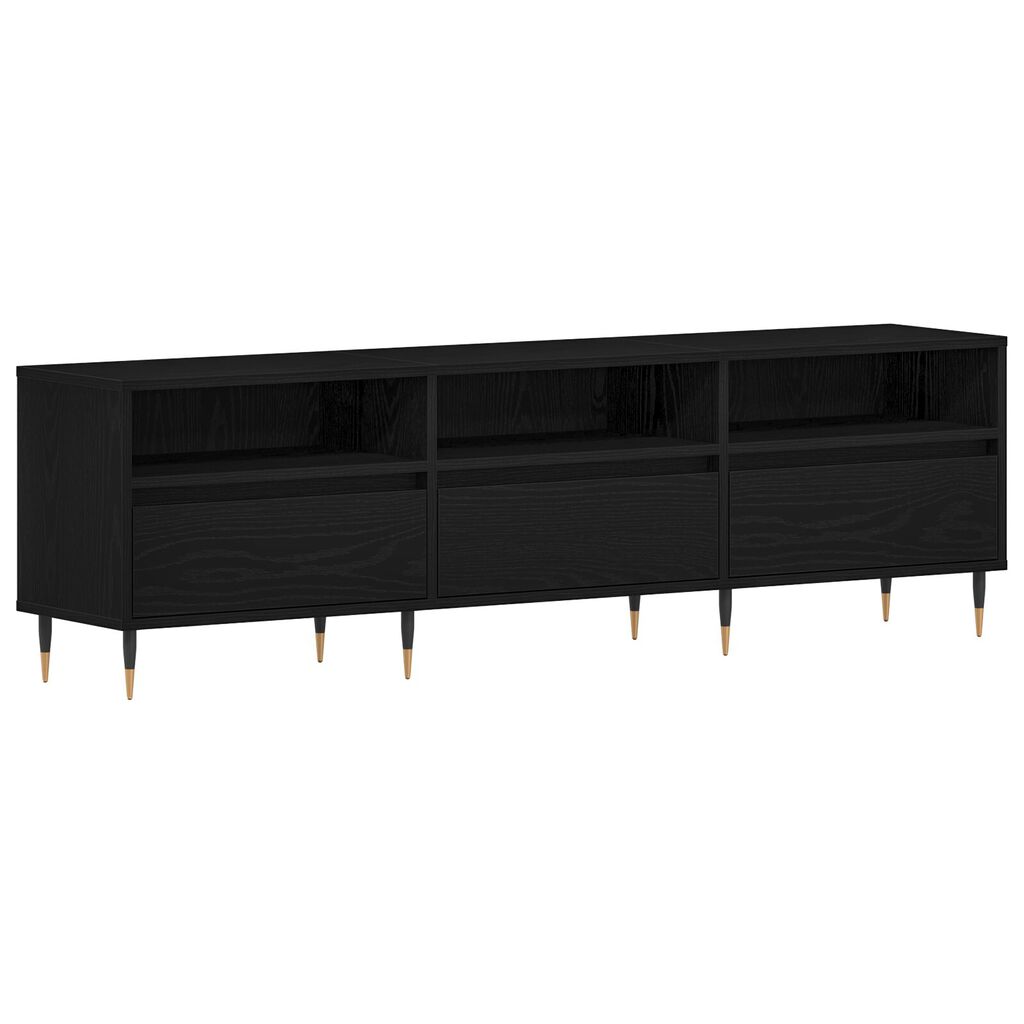 vidaXL Ντουλάπα τηλεόρασης Μαύρο Δρυς 150x30x44,5 εκ Κατασκευασμένο ξύλο