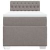 vidaXL Κρεβάτι Boxspring με Στρώμα Taupe 90x200 εκ. Υφασμάτινο