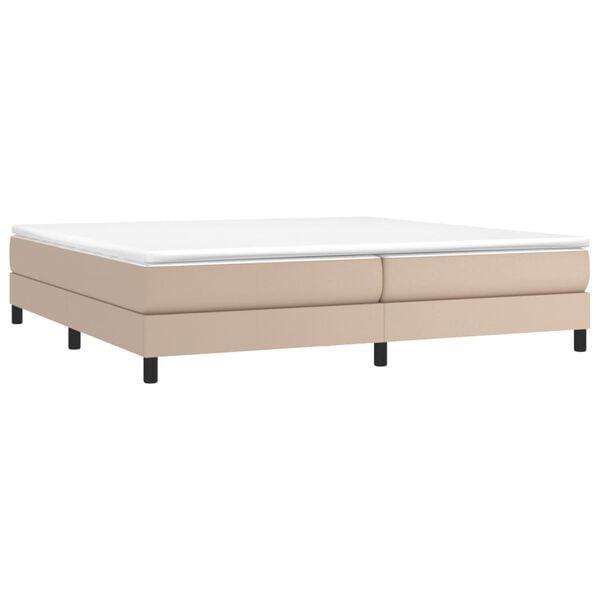 vidaXL Κρεβάτι Boxspring με Στρώμα Καπουτσίνο 200x200εκ.από Συνθ.Δέρμα