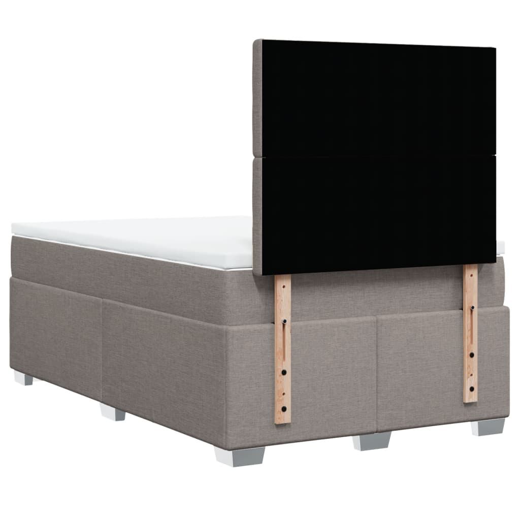 vidaXL Κρεβάτι Boxspring με Στρώμα Taupe 120x190 εκ. Υφασμάτινο