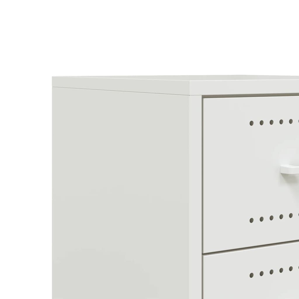 vidaXL Κομοδίνο Λευκό 36x39x43,5 εκ. από Χάλυβα