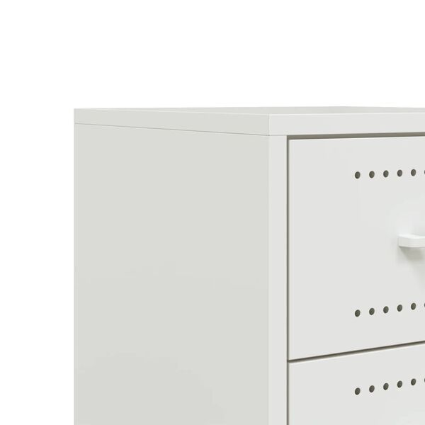 vidaXL Κομοδίνο Λευκό 36x39x43,5 εκ. από Χάλυβα