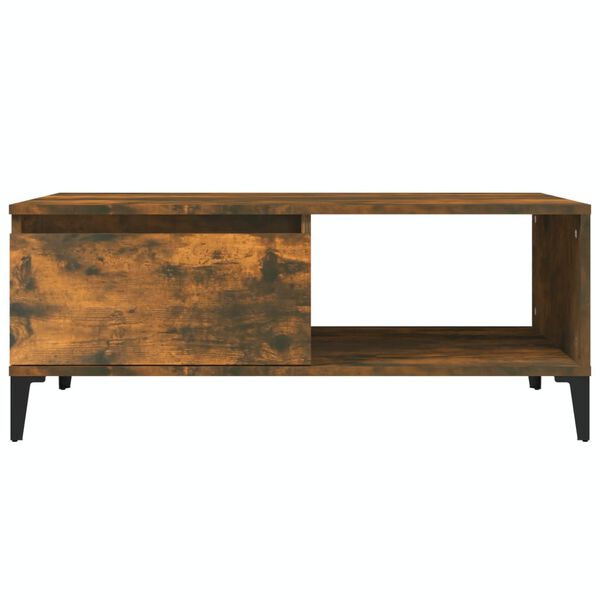 vidaXL Τραπεζάκι Σαλονιού Καπνιστή Δρυς 90x50x36,5 εκ. Επεξεργ. Ξύλο