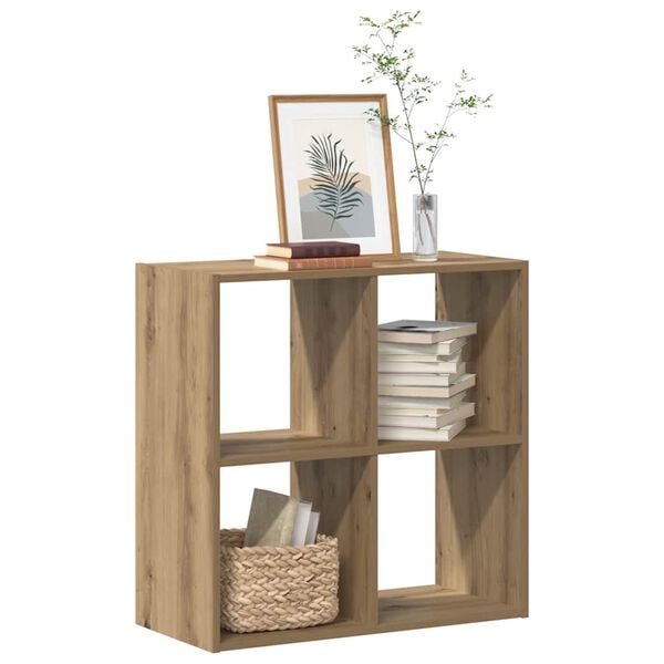 vidaXL Βιβλιοθήκη Αρτισιανή Δρυς 68,5x32x68,5 εκ. Επεξεργασμένο Ξύλο