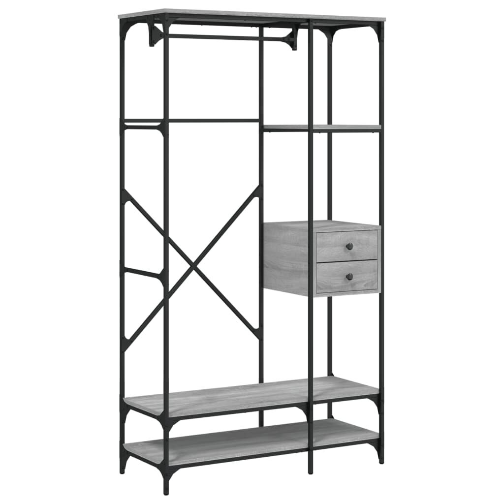 vidaXL Ντουλάπα με Συρτάρια Γκρι Sonoma 100x40x180 εκ. Επεξεργ. Ξύλο