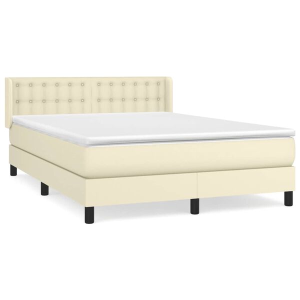 vidaXL &Kappa;&rho;&epsilon;&beta;ά&tau;&iota; Boxspring &mu;&epsilon; &Sigma;&tau;&rho;ώ&mu;&alpha; &Kappa;&rho;&epsilon;&mu; 140x200&epsilon;&kappa;. &alpha;&pi;ό &Sigma;&upsilon;&nu;&theta;&epsilon;&tau;&iota;&kappa;ό &Delta;έ&rho;&mu;&alpha;
