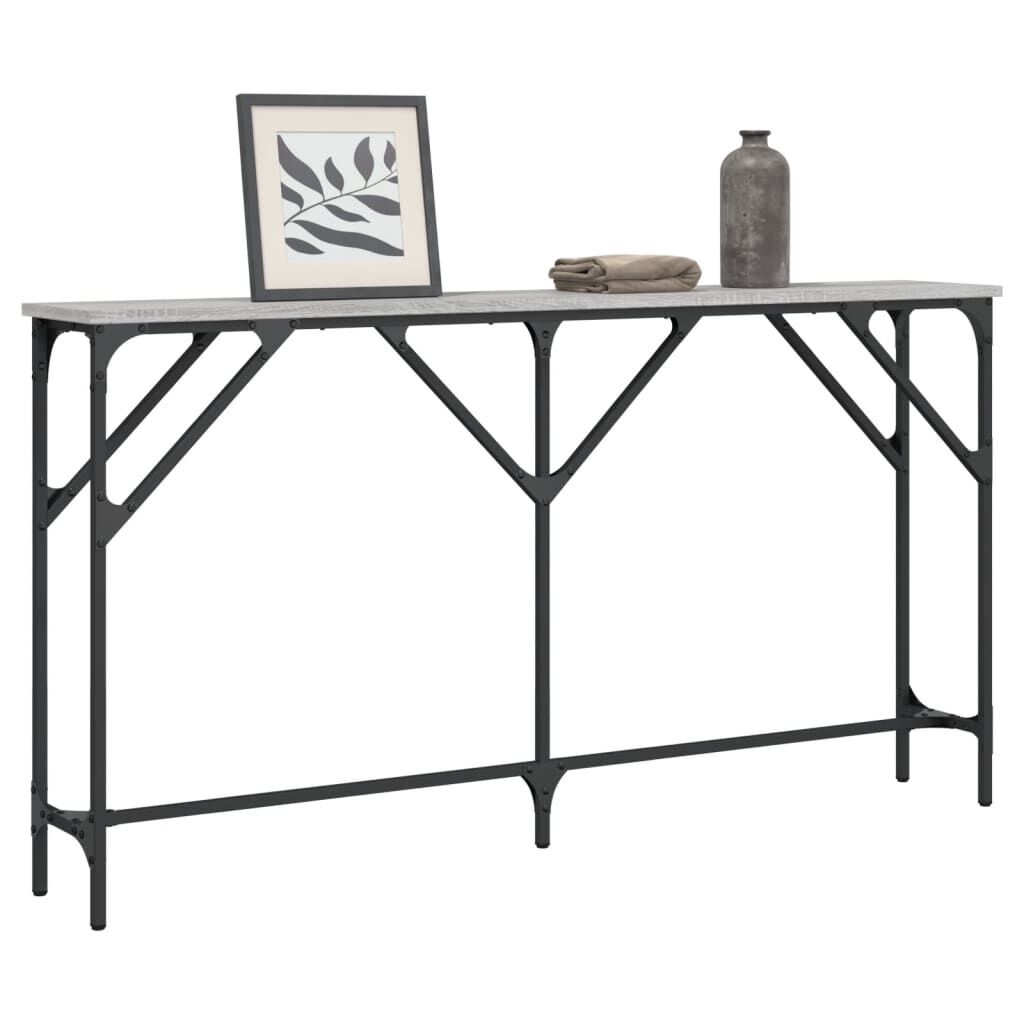 vidaXL Τραπέζι Κονσόλα Γκρι Sonoma 140 x 23 x 75 εκ. Επεξεργ. από Ξύλο