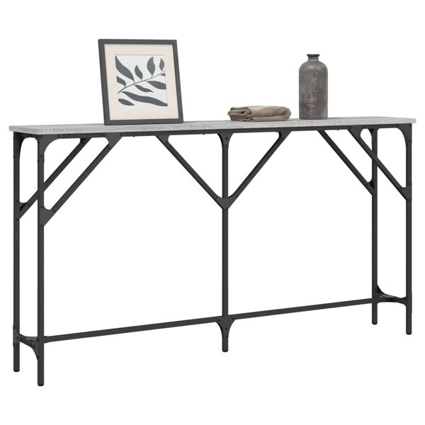 vidaXL Τραπέζι Κονσόλα Γκρι Sonoma 140 x 23 x 75 εκ. Επεξεργ. από Ξύλο