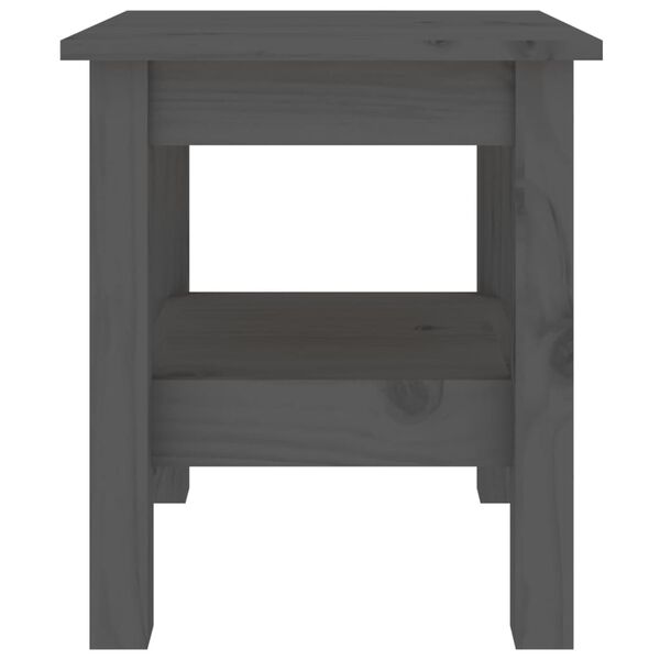 vidaXL Τραπεζάκι Σαλονιού Γκρι 35x35x40 εκ. από Μασίφ Ξύλο Πεύκου