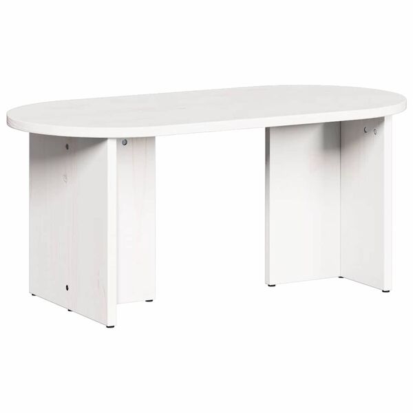 vidaXL Τραπεζάκι σαλονιού Λευκό 80 x 39.5 x 35 εκ. Μασίφ ξύλο πεύκου