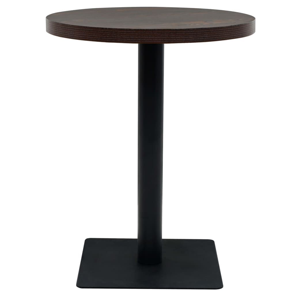 vidaXL Τραπέζι Bistro Στρογγυλό Σκούρο Σταχτί 60 x 75 εκ. MDF / Ατσάλι
