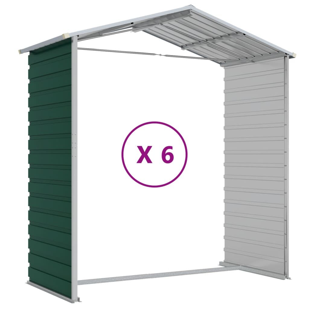 vidaXL Αποθήκη Κήπου Πράσινη 191x555x198 εκ. Γαλβανισμένο Ατσάλι