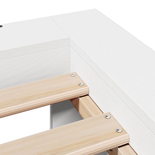 vidaXL Σκελετός Κρεβ. Χωρίς Στρώμα Λευκό 135x190 εκ Μασίφ Πεύκο