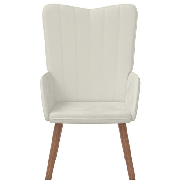 vidaXL Πολυθρόνα Relax Λευκό Κρεμ Βελούδινη