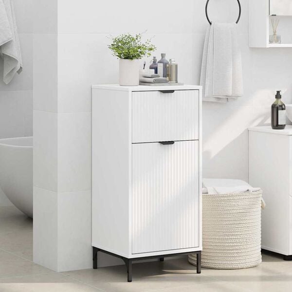 vidaXL Ντουλάπι Μπάνιου Λευκό 39.5 x 36 x 88 εκ Επεξεργασμένο ξύλο