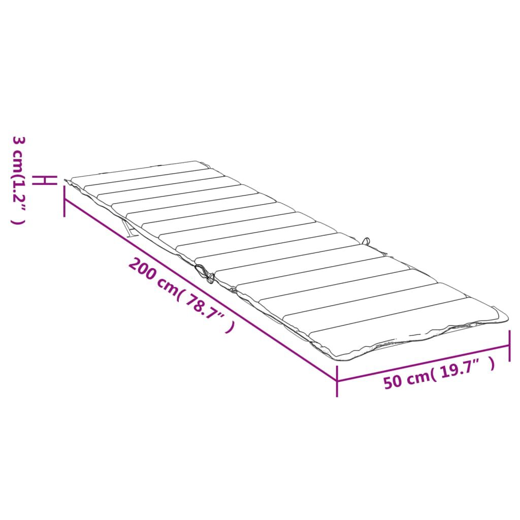 vidaXL Μαξιλάρι Ξαπλώστρας Μπορντό 200 x 50 x 3 εκ. από Ύφασμα Oxford