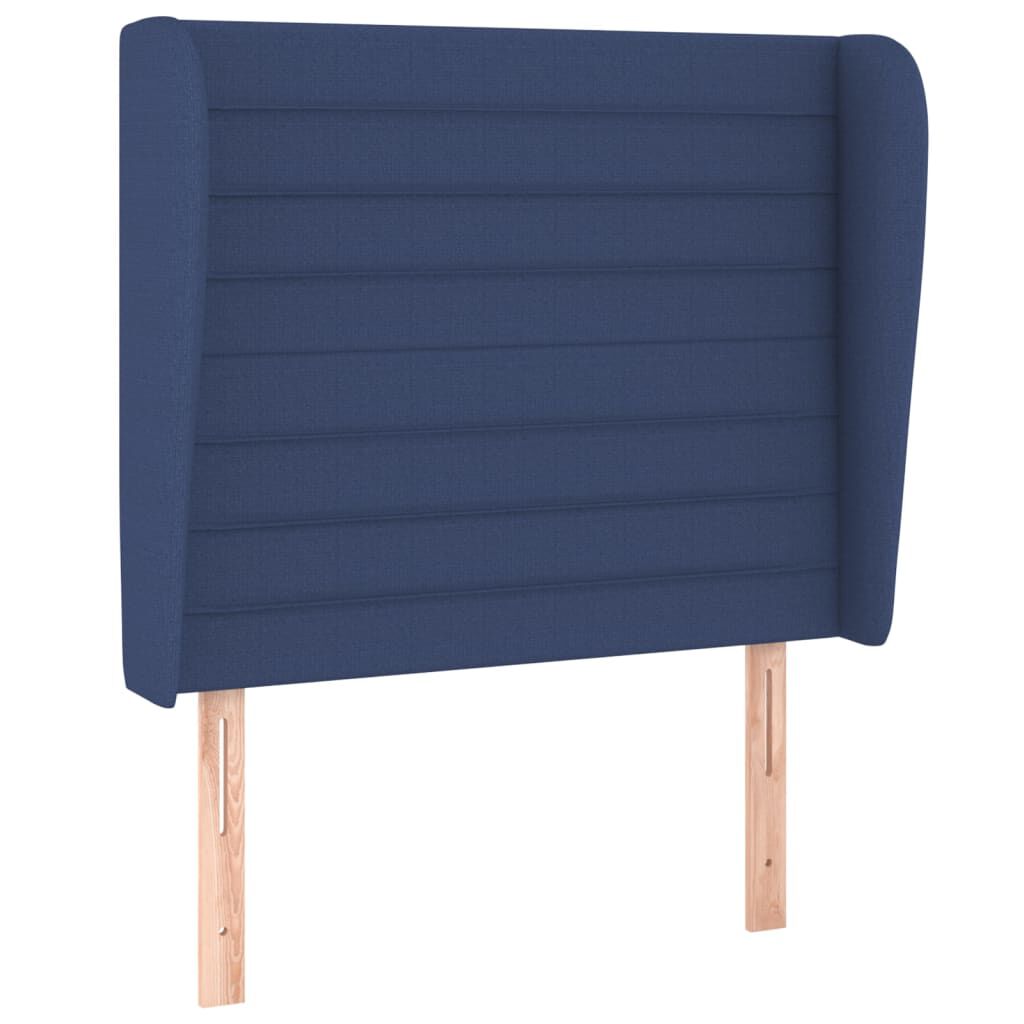 vidaXL Κρεβάτι Boxspring με Στρώμα Μπλε 90x190 εκ.Υφασμάτινο