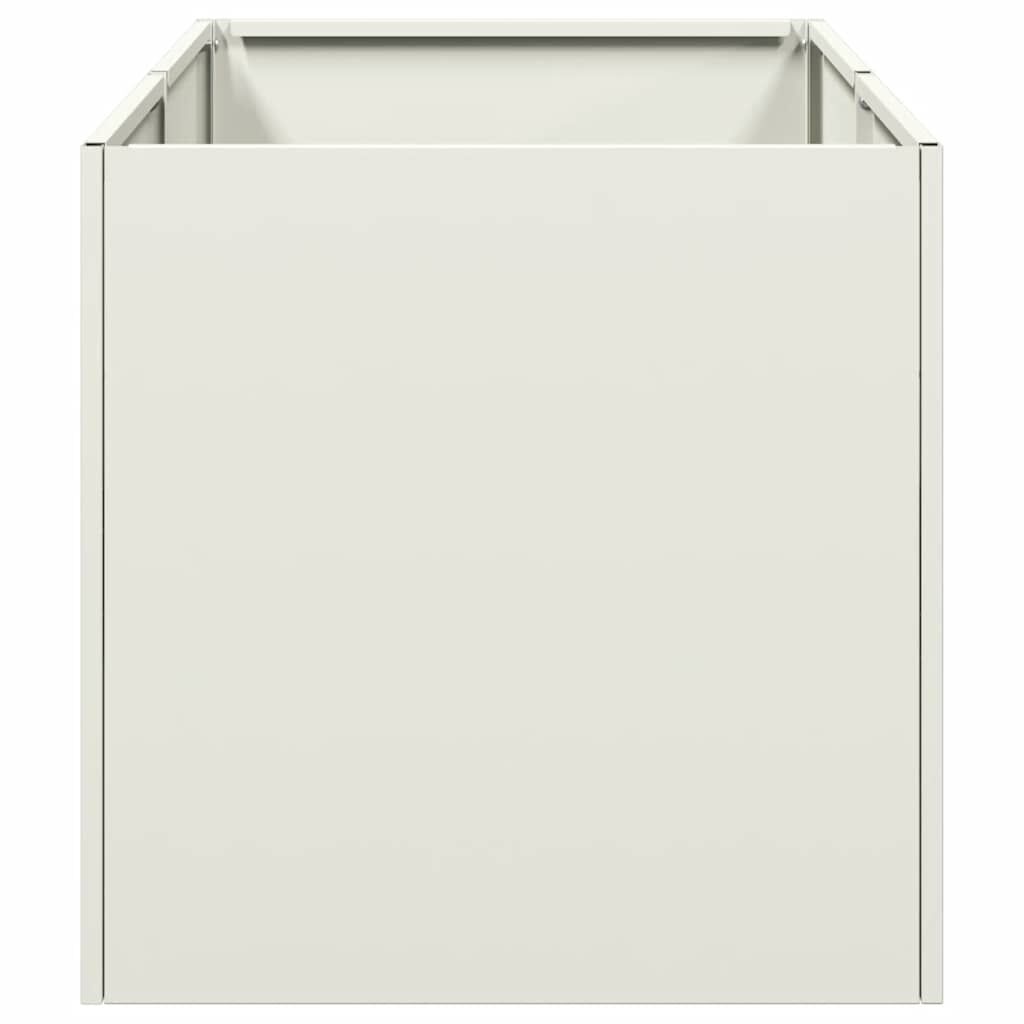 vidaXL Ζαρντινιέρα Λευκή 40x80x40 εκ. από Χάλυβα Ψυχρής Έλασης