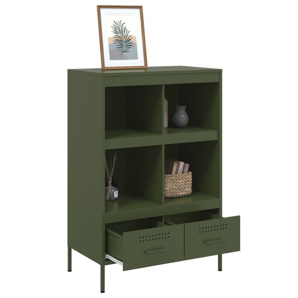 vidaXL Ντουλάπι Πράσινο Λαδί 68x39x101,5 εκ. από Ατσάλι