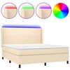 vidaXL &Kappa;&rho;&epsilon;&beta;ά&tau;&iota; Boxspring &mu;&epsilon; &Sigma;&tau;&rho;ώ&mu;&alpha; & LED &Kappa;&rho;&epsilon;&mu; 160x200 &epsilon;&kappa;. &Upsilon;&phi;&alpha;&sigma;&mu;ά&tau;&iota;&nu;&omicron;