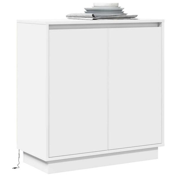 vidaXL Κομοδίνο με ράφι Λευκό 71 x 34.5 x 75 εκ. Επεξεργασμένο ξύλο