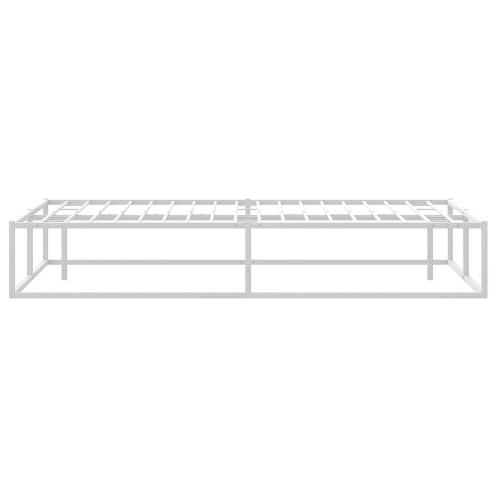 vidaXL Πλαίσιο κρεβατιού χωρίς στρώμα Λευκό 200x200 cm Μεταλλικό