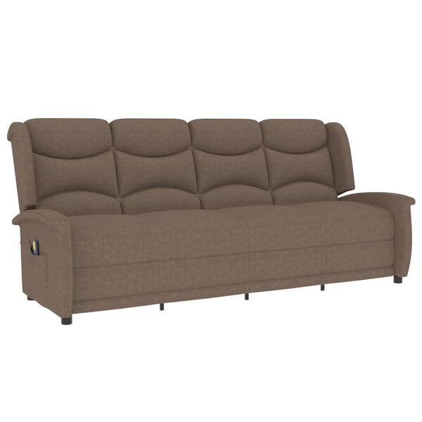 vidaXL Πολυθρόνα Μασάζ Τετραθέσια Ανακλινόμενη Taupe Υφασμάτινη