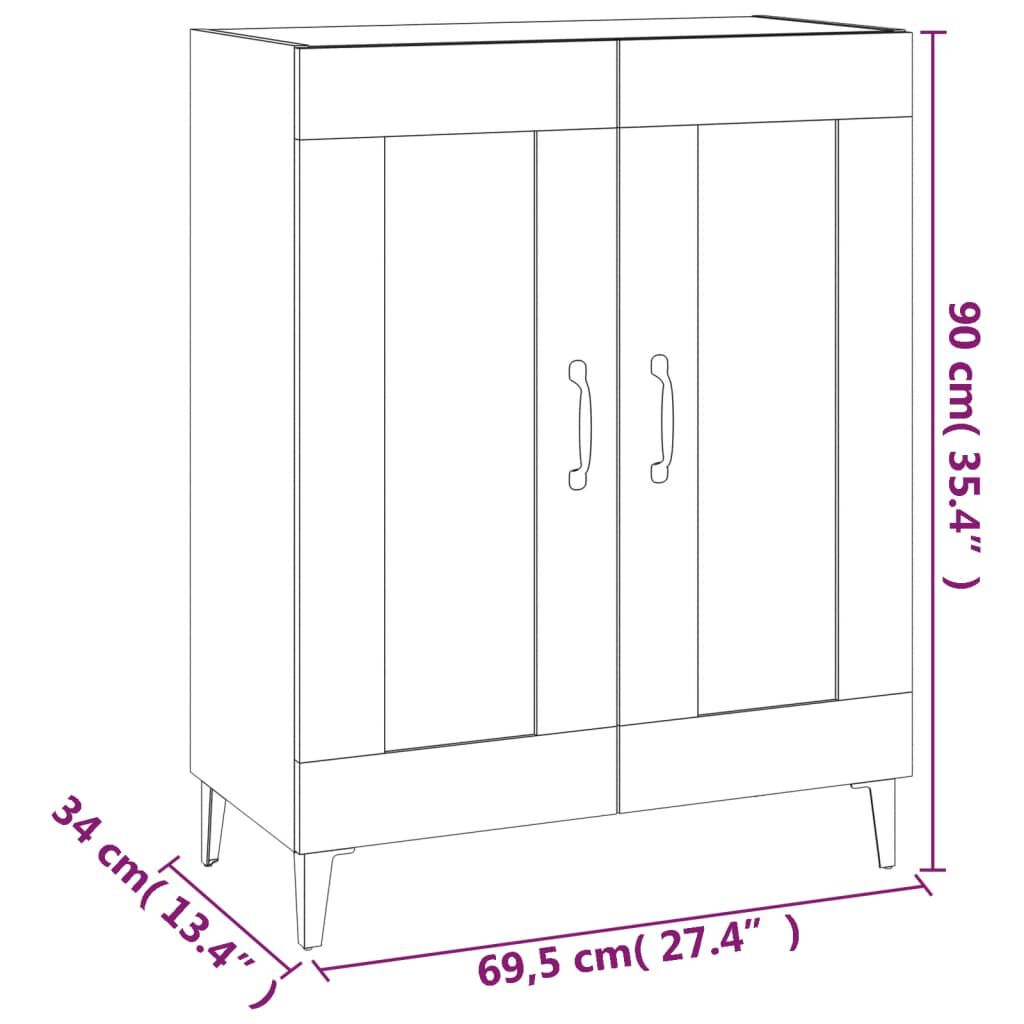 vidaXL Ντουλάπι Λευκό 69,5 x 34 x 90 εκ. από Επεξεργασμένο Ξύλο