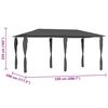 vidaXL Κιόσκι με Καλύμματα Στύλων Ανθρακί 2,98x5,3x2,59 μ. 160 γρ./μ²