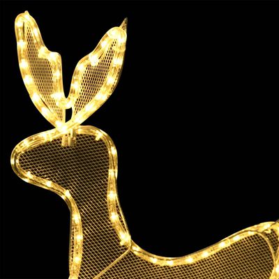 vidaXL Τάρανδος Χριστουγεννιάτικος & Έλκηθρο με Σήτα 432 LED