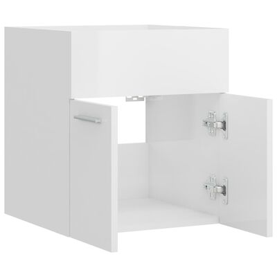 vidaXL Ντουλάπι Νιπτήρα Γυαλιστερό Λευκό 41 x 38,5 x 46 εκ Μοριοσανίδα