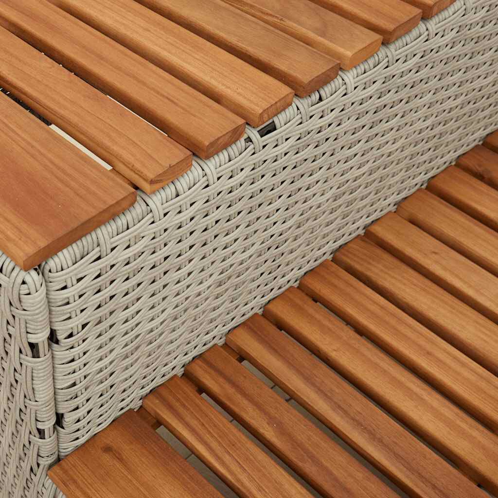 vidaXL Βήμα υδρομασάζ Αν. Γκρι 50x50x50,5εκ. Συνθετικό Ρατάν/Ακακίας