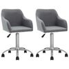 vidaXL Καρέκλες Τραπεζαρίας Περιστρεφόμενες 2 τεμ Αν. Γκρι Υφασμάτινες
