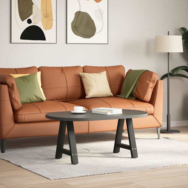 vidaXL Πόδια Τραπεζιού Σαλονιού Σχήματος Α 2 τεμ. Μαύρο 50x(42-43) εκ. Ατσάλι