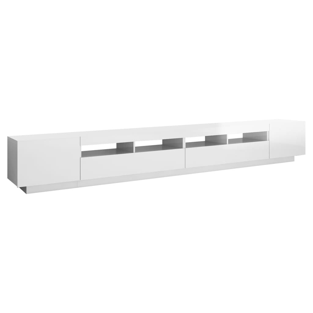 vidaXL Έπιπλο Τηλεόρασης με LED Γυαλιστερό Λευκό 300 x 35 x 40 εκ.