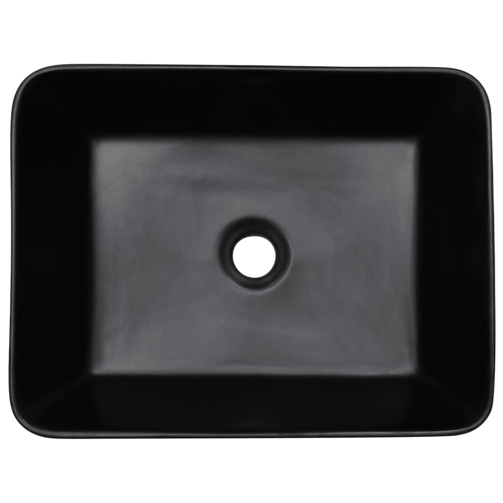 vidaXL Νιπτήρας Ορθογώνιος Μαύρος 46 x 35,5 x 13 εκ. Κεραμικός